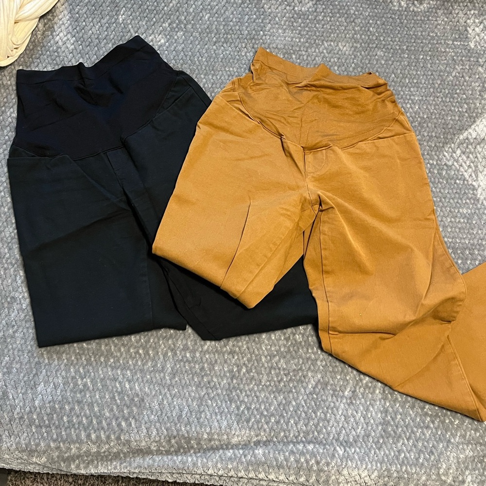 Old Navy Black Maternity Pixie Straight Pants - set of 2